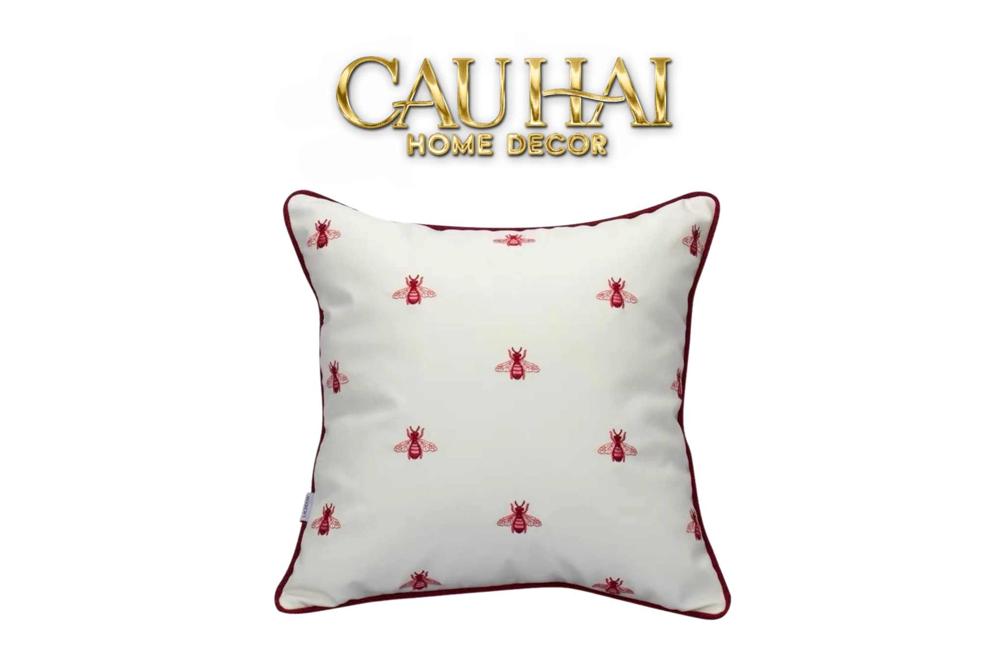 VỎ GỐI DA LEATHER PINKBEE L’ABEILLE ROUGE 45