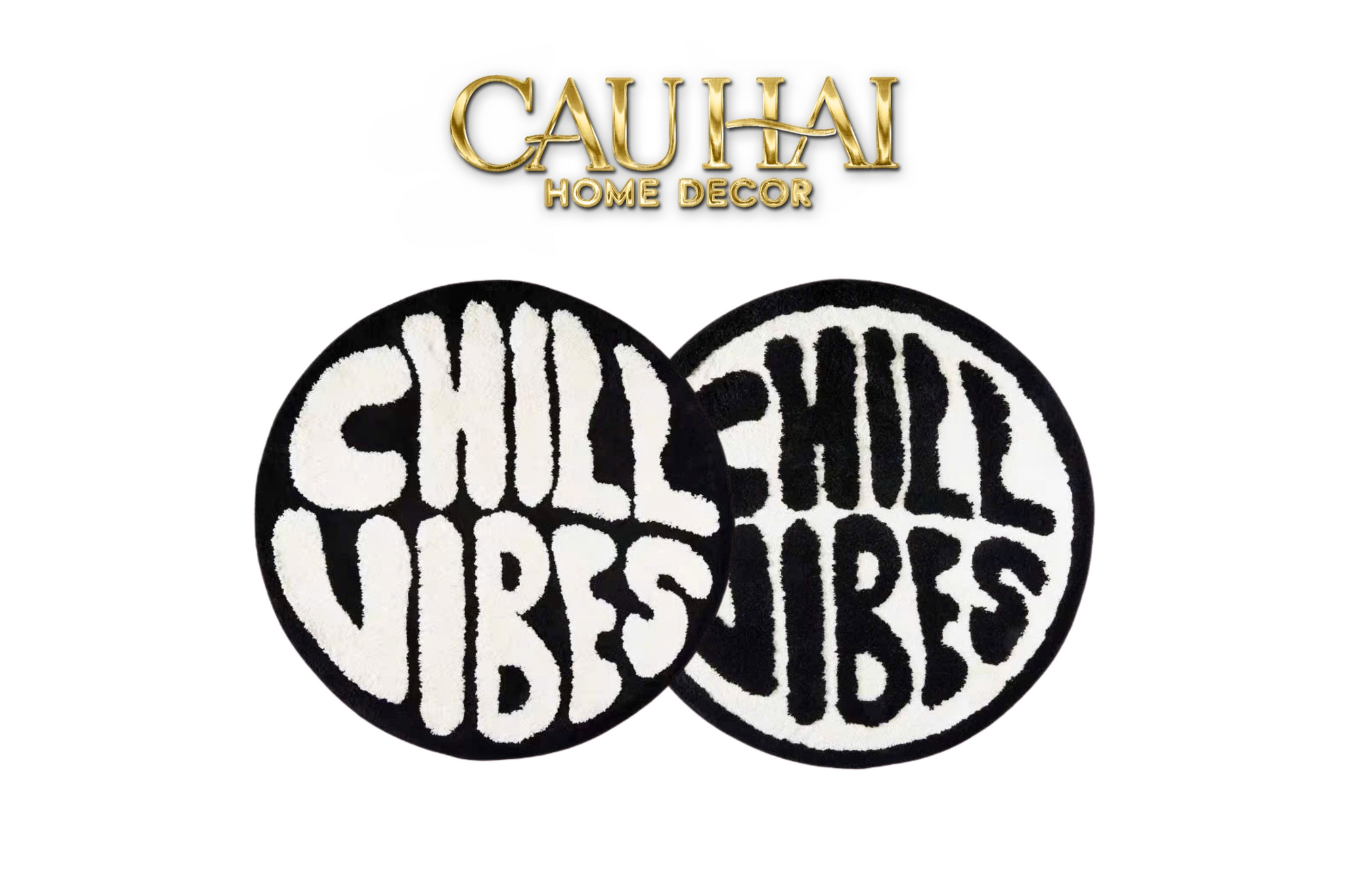 THẢM TRÒN D80/100 - CHILL VIBES-CẬU HAI HOME DECOR