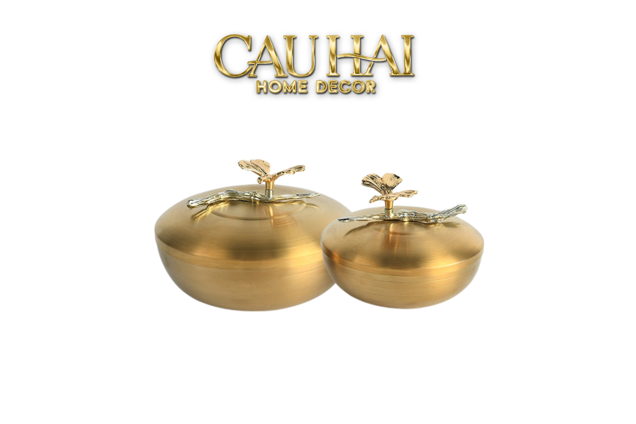 HOME COUTURE - SET OF 2 BRASSON LUMIÈRE PAPILLON JARS