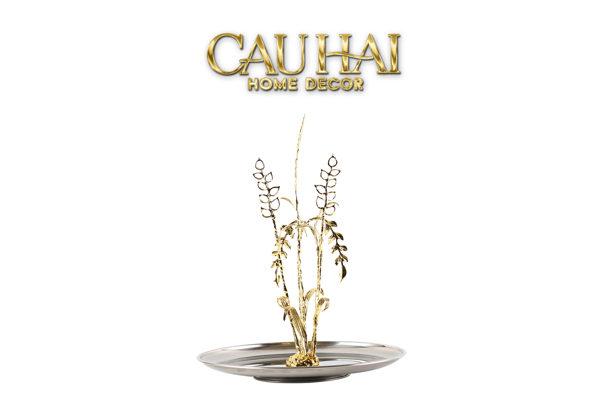 HOME COUTURE - KHAY PLATINUM METALIC GOLDEN EUCALYPTUS BRANCH D30