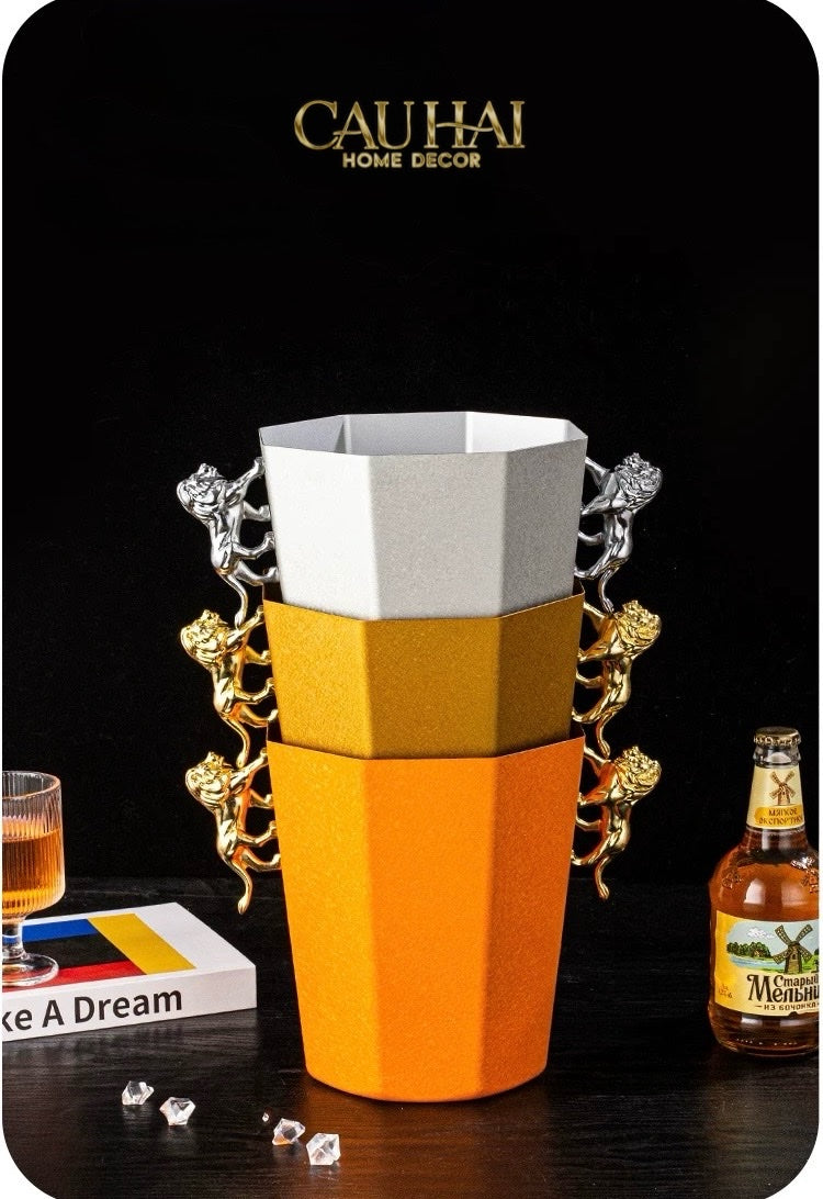 HOME COUTURE - XÔ ĐÁ CLEMENTINE GOLD LION ICE BUCKET-CẬU HAI HOME DECOR