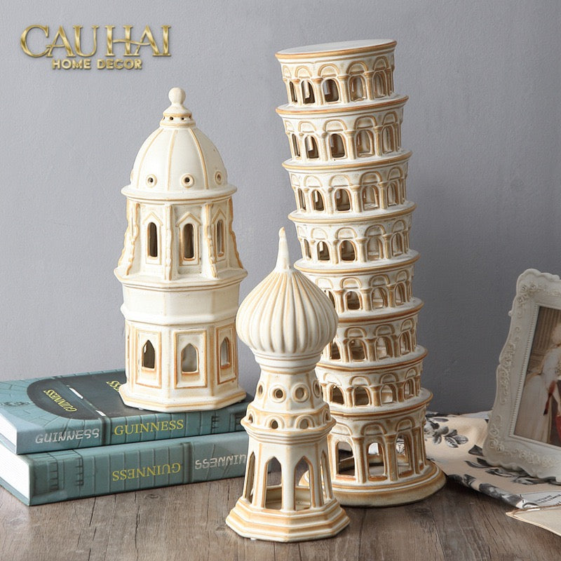 TƯỢNG CERAMIC PISA TOWER H43