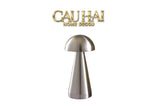 SILVER MUSHROOM GLACIER DOME LAMP