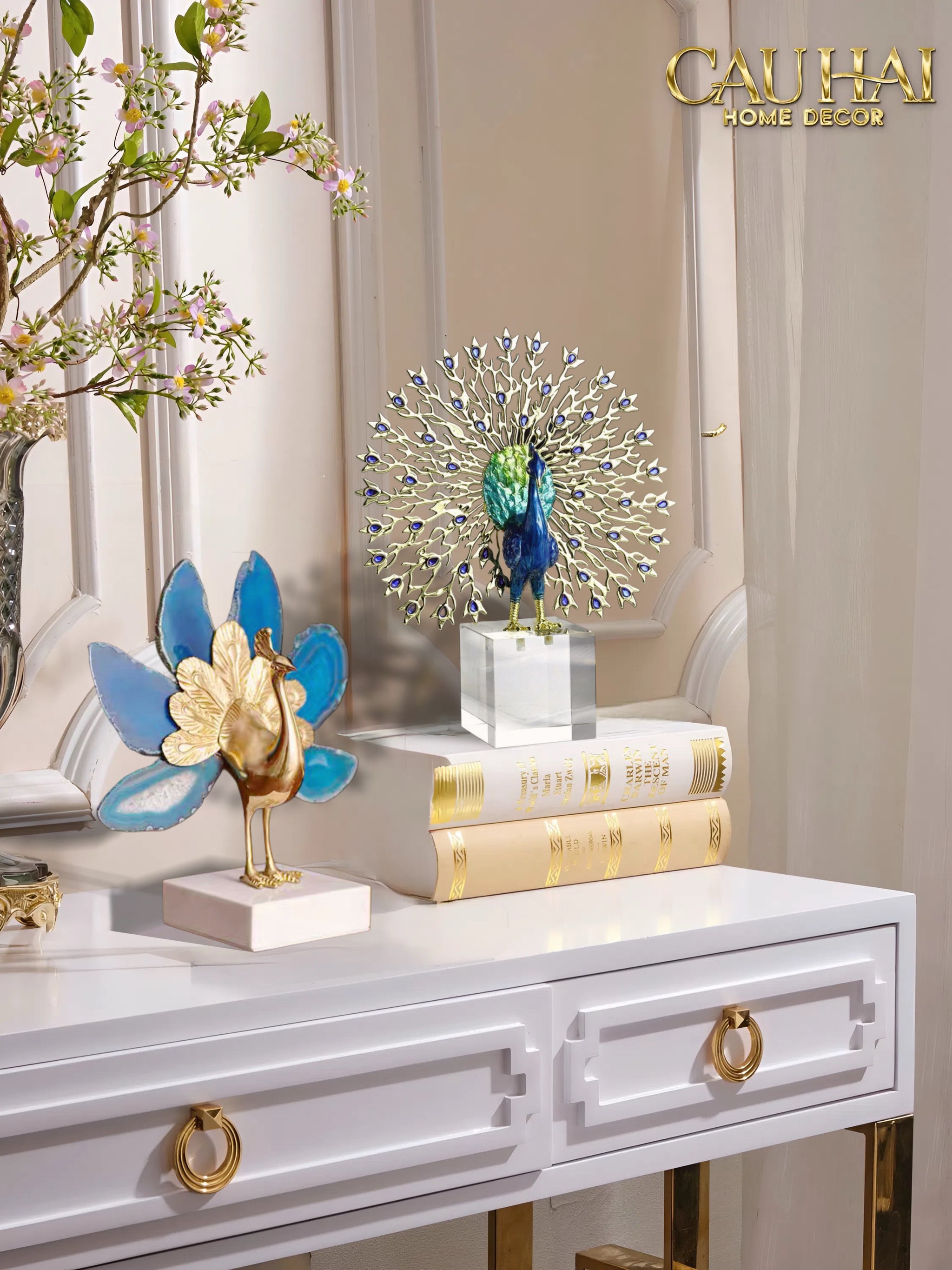 HOME COUTURE - SAPPHIRE PEACOCK STATUE - LE PAON IMPÉRIAL FW25