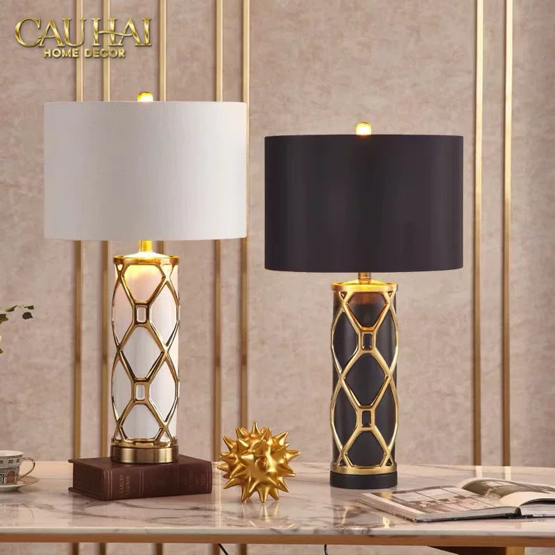 ĐÈN BÀN IRIS WHITE - IRIS WHITE SIDE TABLE LAMP-CẬU HAI HOME DECOR