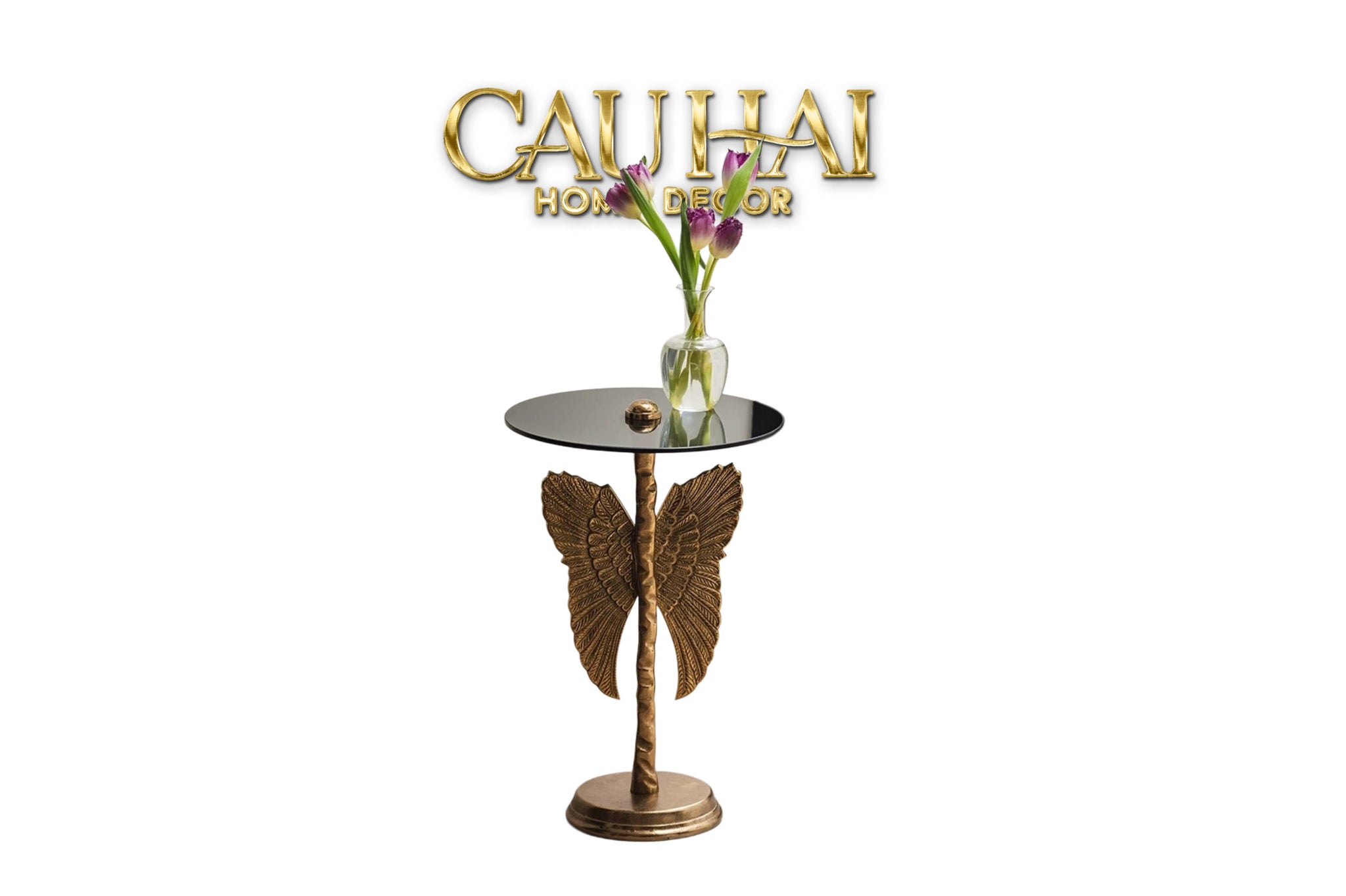 HOME COUTURE - PAPILLON BRASSON SIDE TABLE
