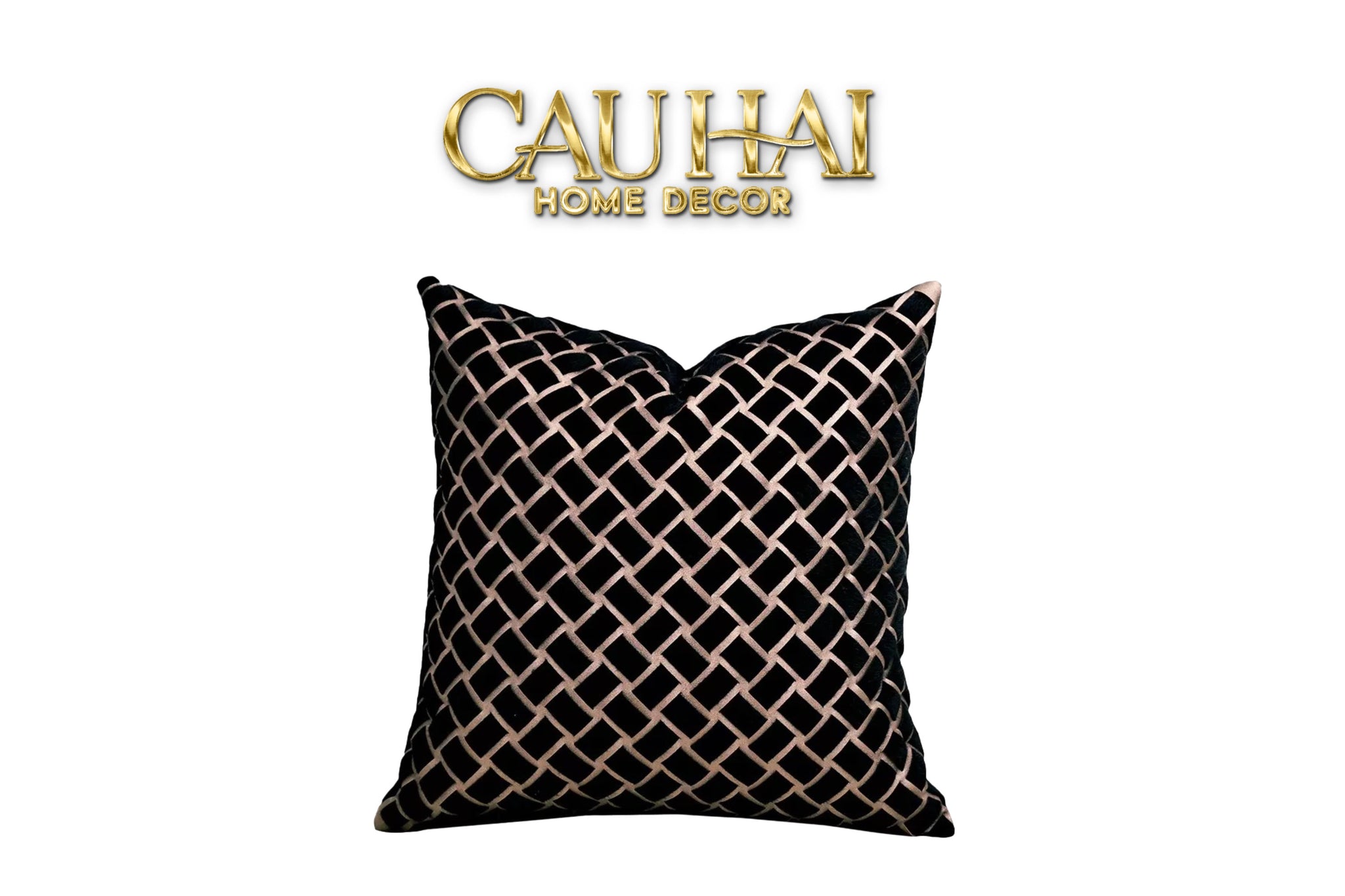 VỎ GỐI DA ATÉLIER LUX FUR ENIGMA LATTICE 45
