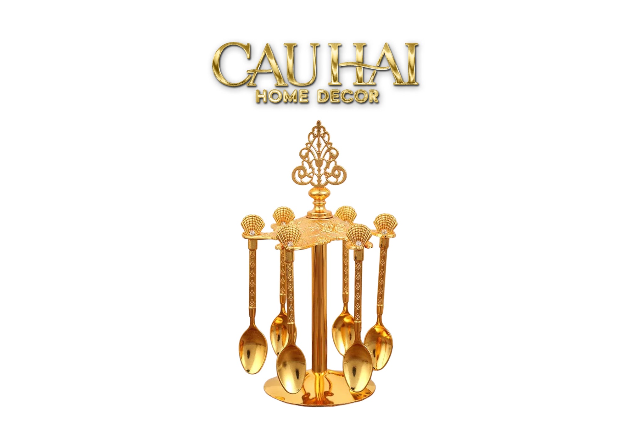 GOLD COFFEE SPOON BABYLON SET 6PCS