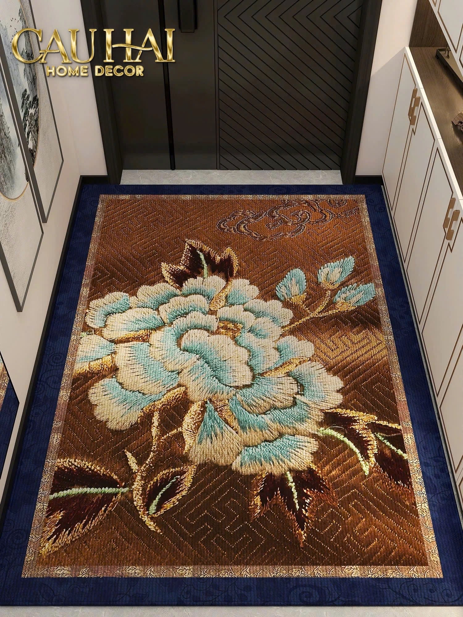 THẢM CỬA NHUNG BỈ 100X140 - CELESTIAL PEONY