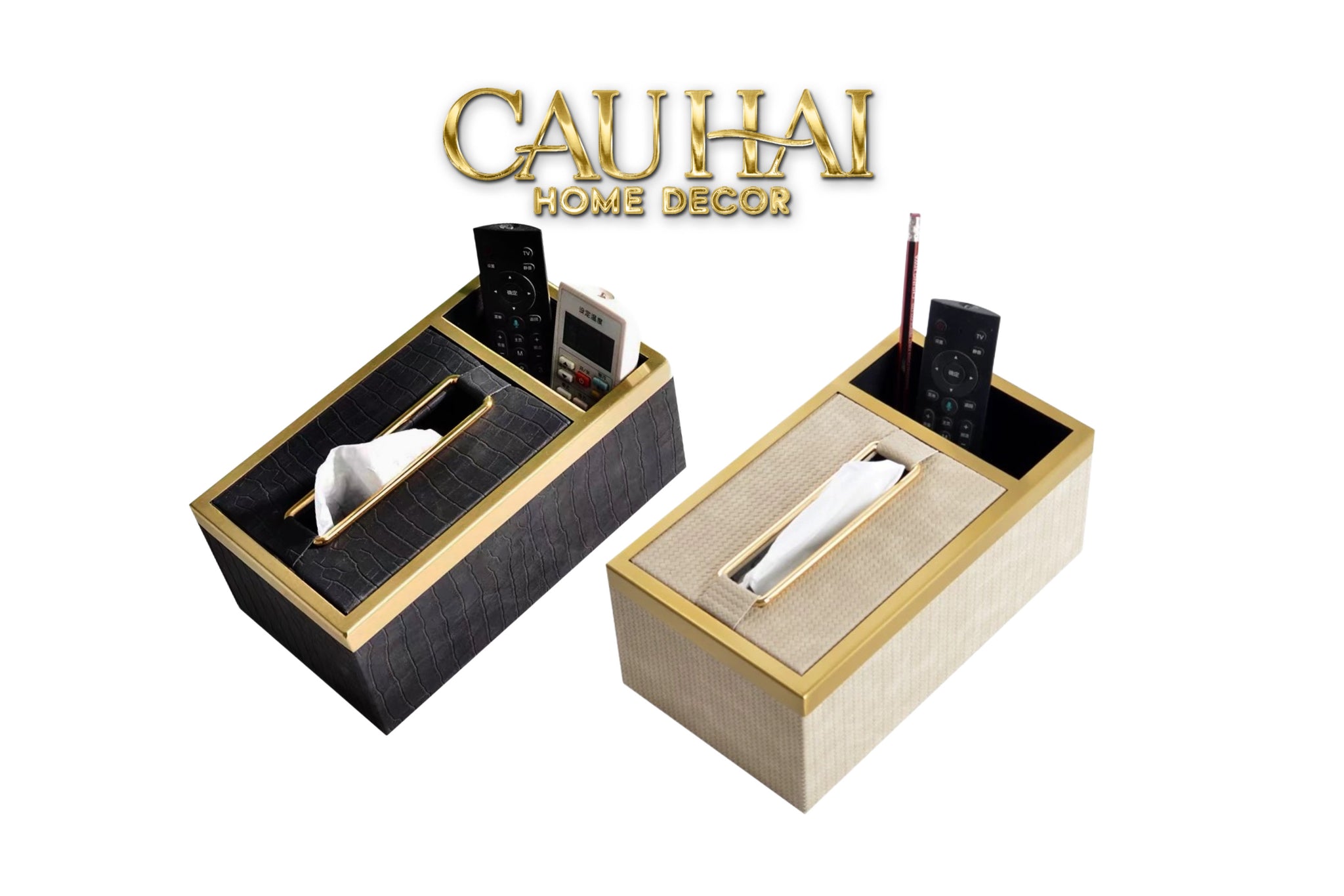 HỘP KHĂN GIẤY BALVIN LEATHER PRESTIGE CLASS FW25 - BLACK / CREAM