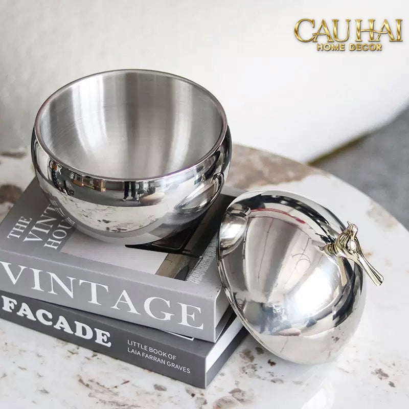 ELYSIAN - PLATINUM GILDED AVIARY SPHERE STORAGE BOX