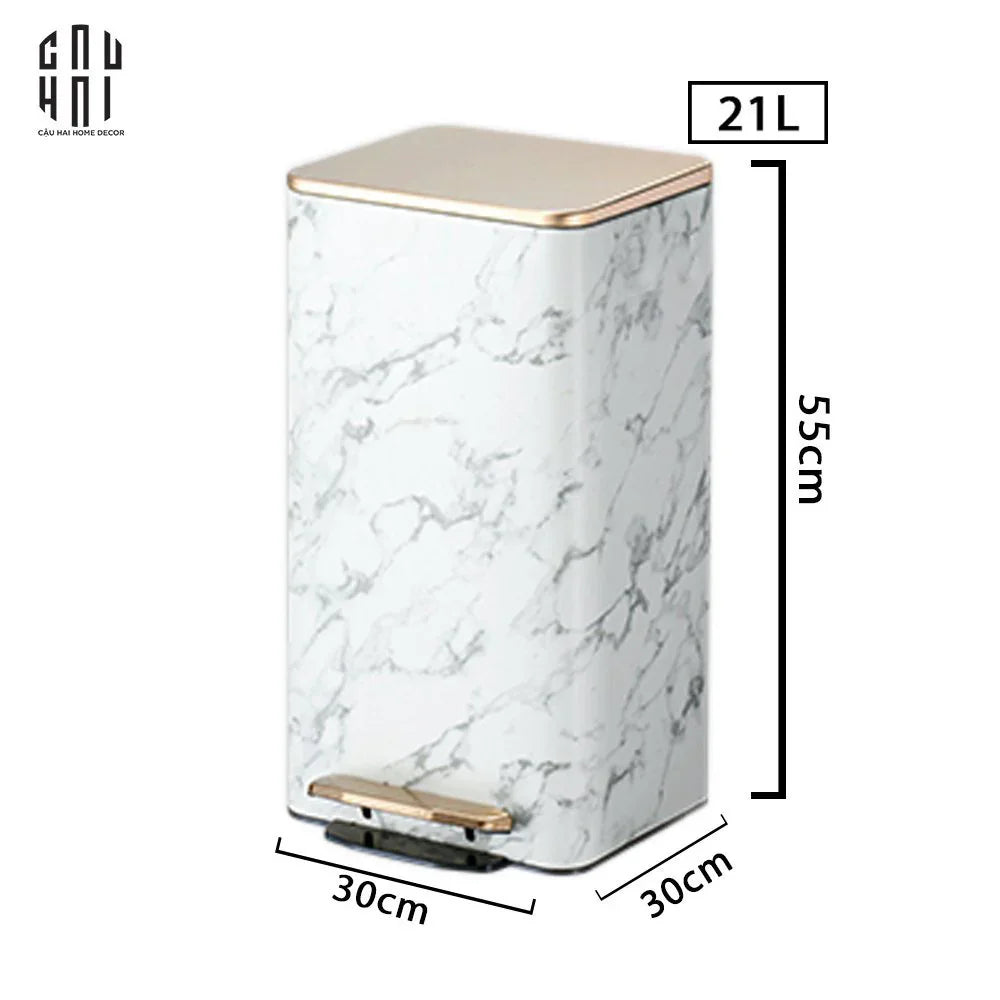 ARTHUR 21L MARBLE TRASH BIN SS25 HOME COUTURE