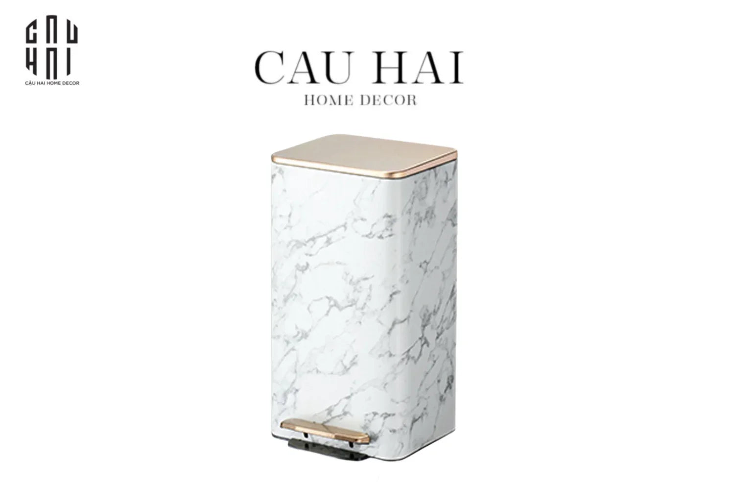 ARTHUR 21L MARBLE TRASH BIN SS25 HOME COUTURE