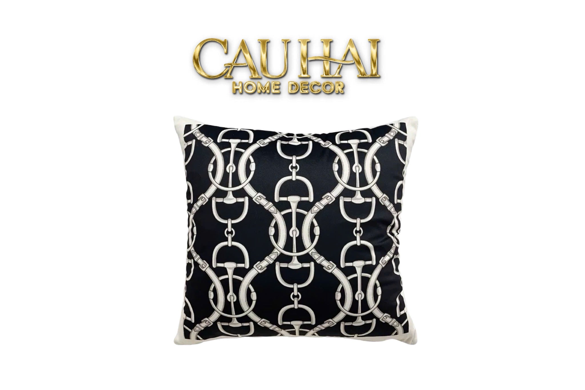 VỎ GỐI NHUNG CHAINE D'ANCRE - BLACK ICON 45