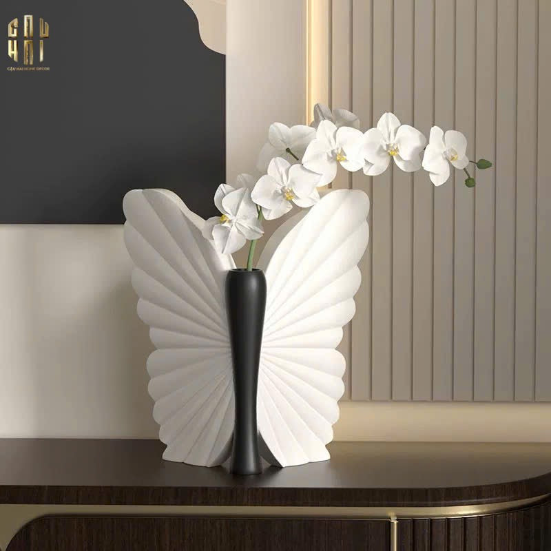 BÌNH HOA BUTTERFLY WINGS - BLACK - ANGEL IN BLOOM SS25-CẬU HAI HOME DECOR