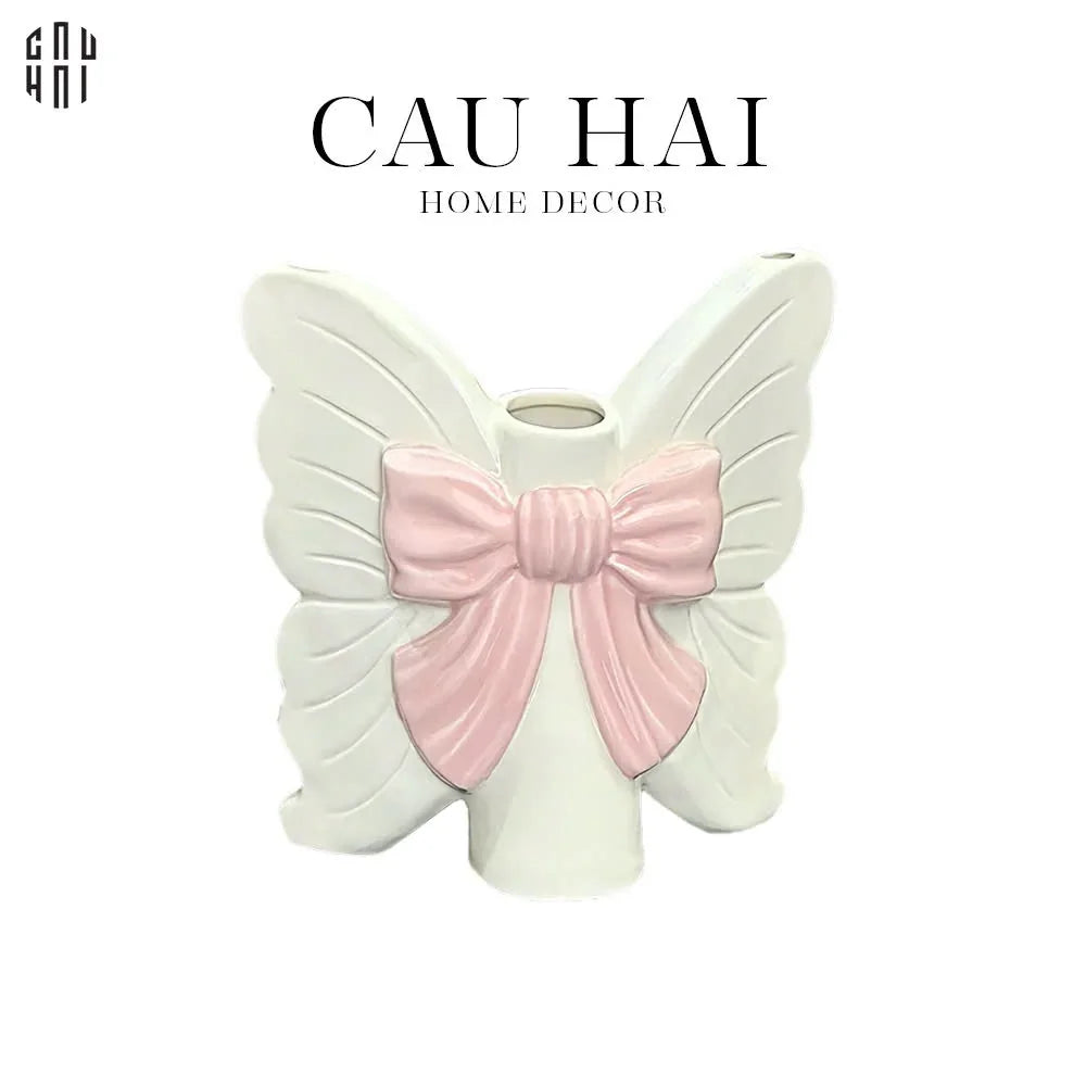 BÌNH HOA CERAMIC PINKY TIE SS25 - BLANC