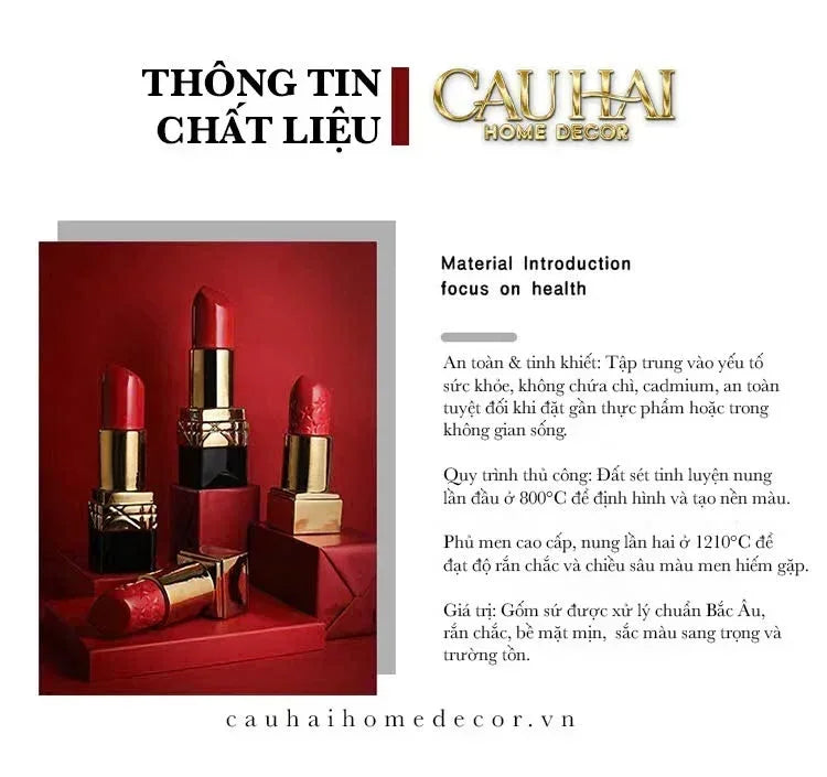 BÌNH HOA GOLD D.O ROUGE MATTE S36