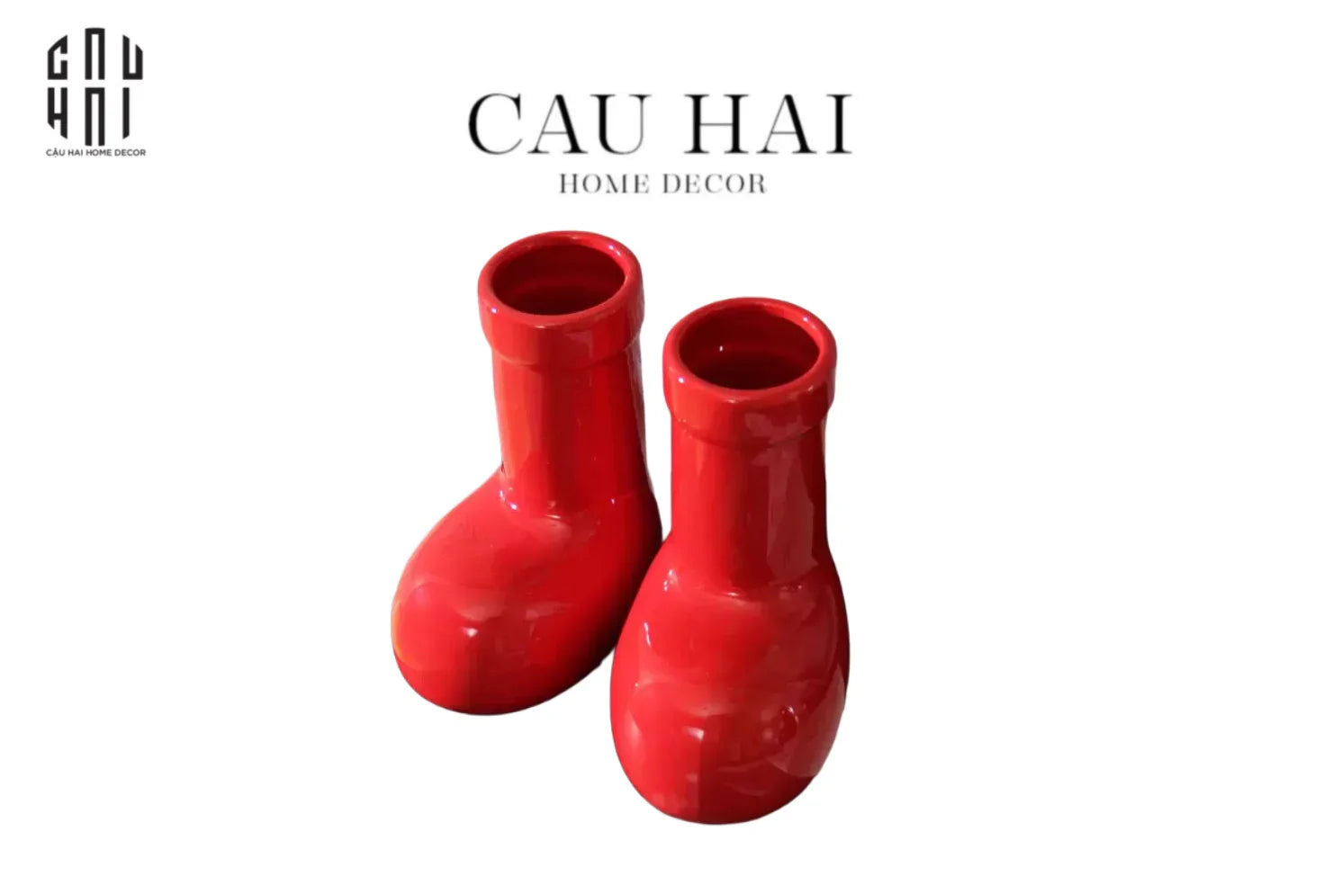 BÌNH HOA RED GLOSSY BOOT