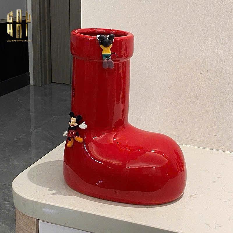 BÌNH HOA RED GLOSSY BOOT