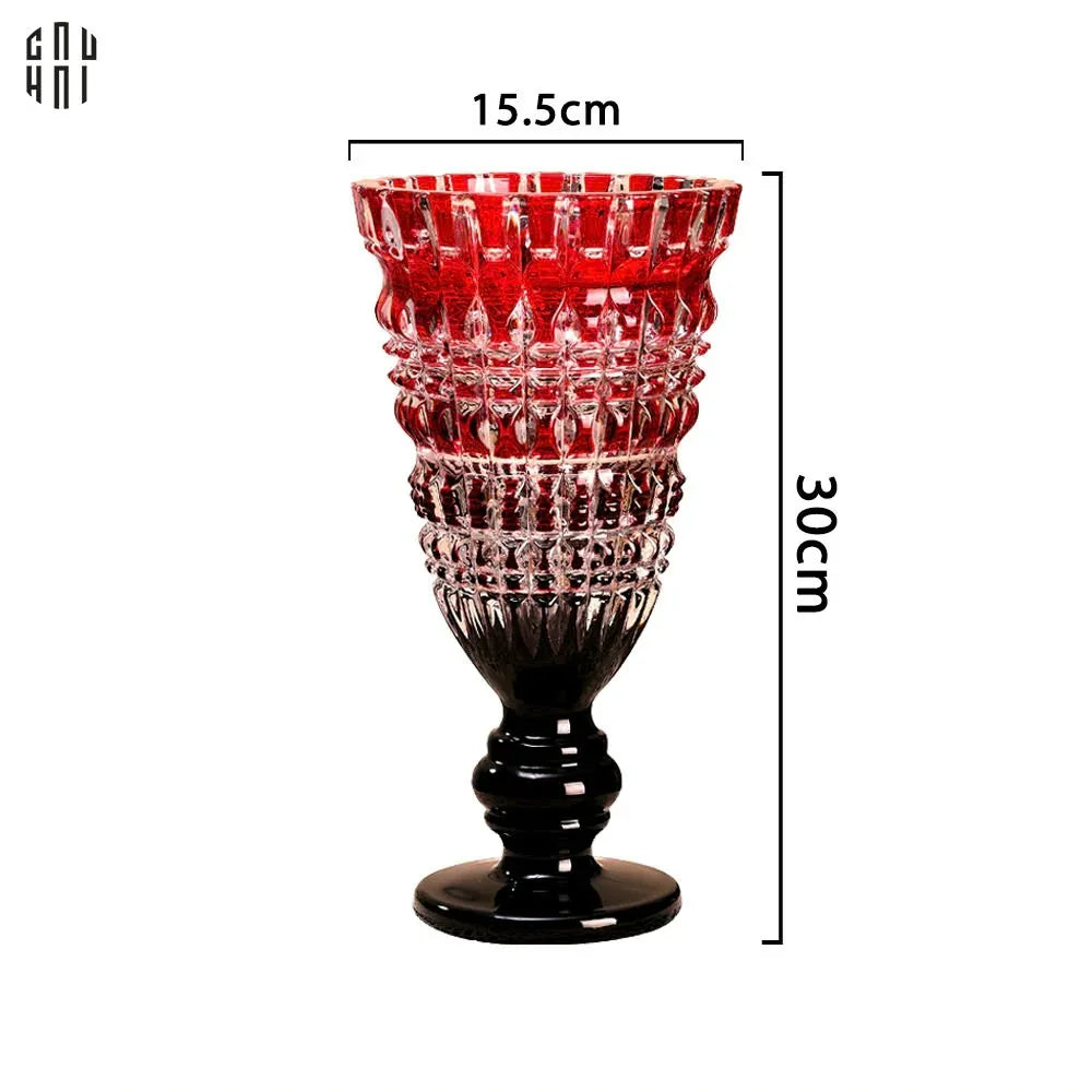 BÌNH HOA THUỶ TINH CRYSTAL RUBY CRIMSON SS25