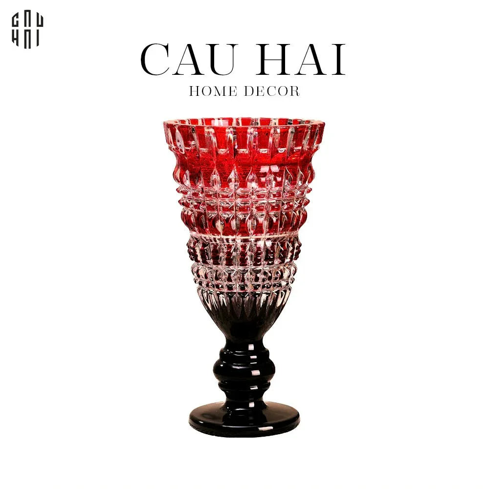 BÌNH HOA THUỶ TINH CRYSTAL RUBY CRIMSON SS25