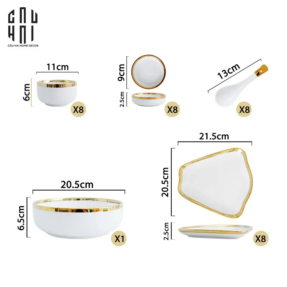 BỘ CHÉN DĨA WINDSOR 33PCS-CẬU HAI HOME DECOR