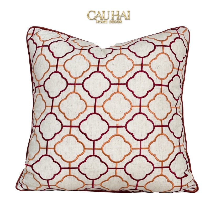 VỎ GỐI CANVAS QUATREFOIL INTERLACE 45