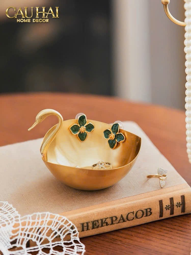 HOME COUTURE - ĐĨA ĐỒNG SWAN D'OR BRASS BOWL-CẬU HAI HOME DECOR