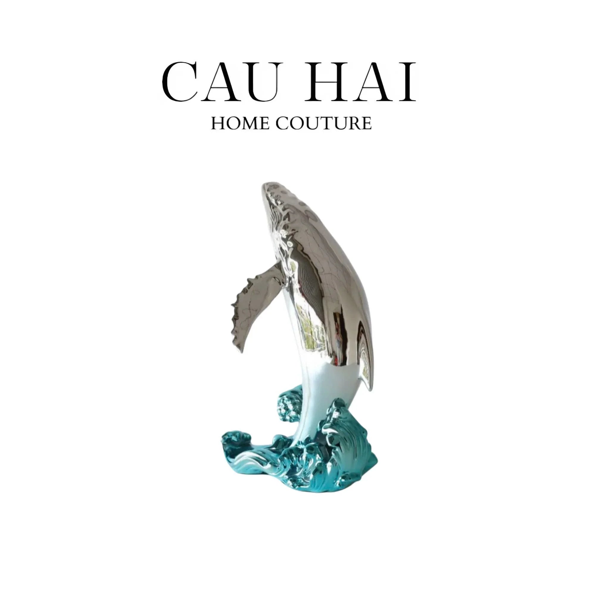 ELYSIAN FW25 - TƯỢNG PLATINUM WHALE ASCENDANT-CẬU HAI HOME DECOR