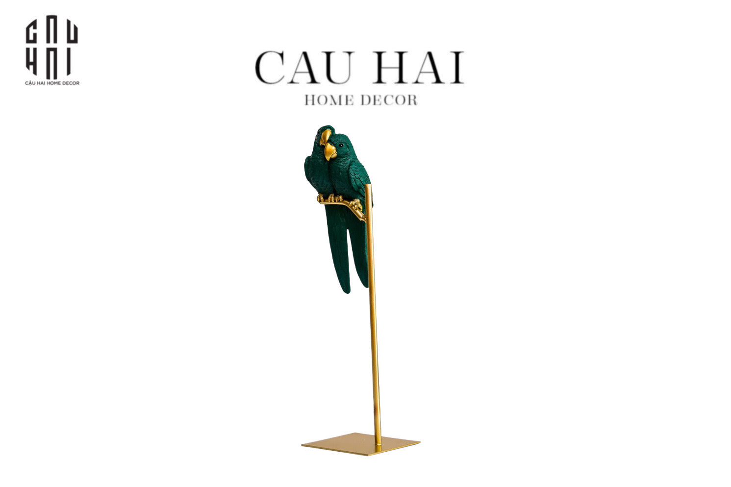 TƯỢNG EDEN'S PARROT - EMERALD - CẬU HAI HOME DECOR