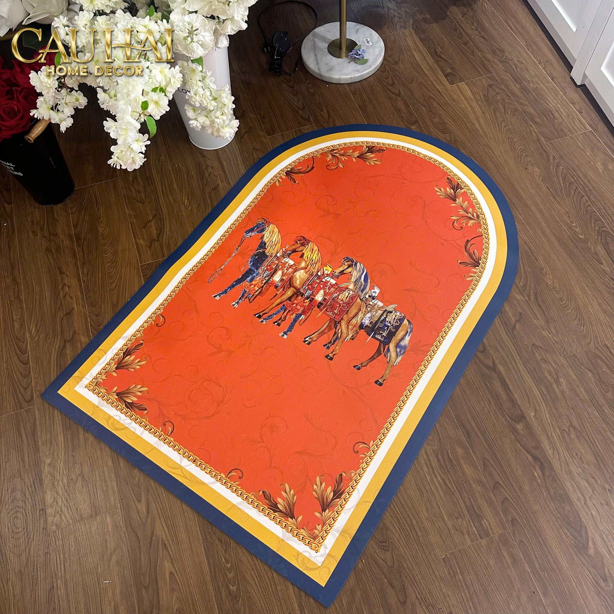 LEATHER DOOR MATS 80x120 - MON TROIS PETITS CHEVAUX