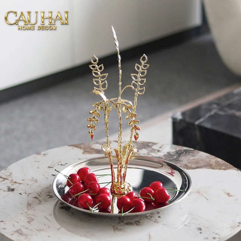 HOME COUTURE - KHAY PLATINUM METALIC GOLDEN EUCALYPTUS BRANCH D30