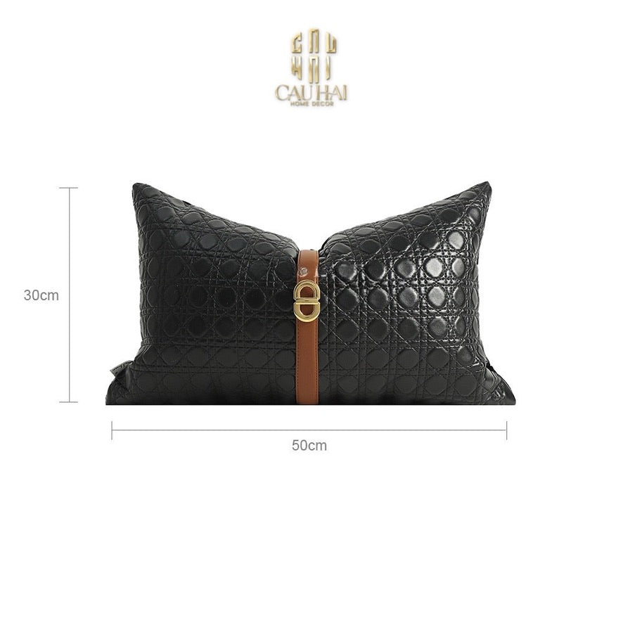 GỐI DA D.O CANNAGE BELT SAVOIR 30x50-CẬU HAI HOME DECOR