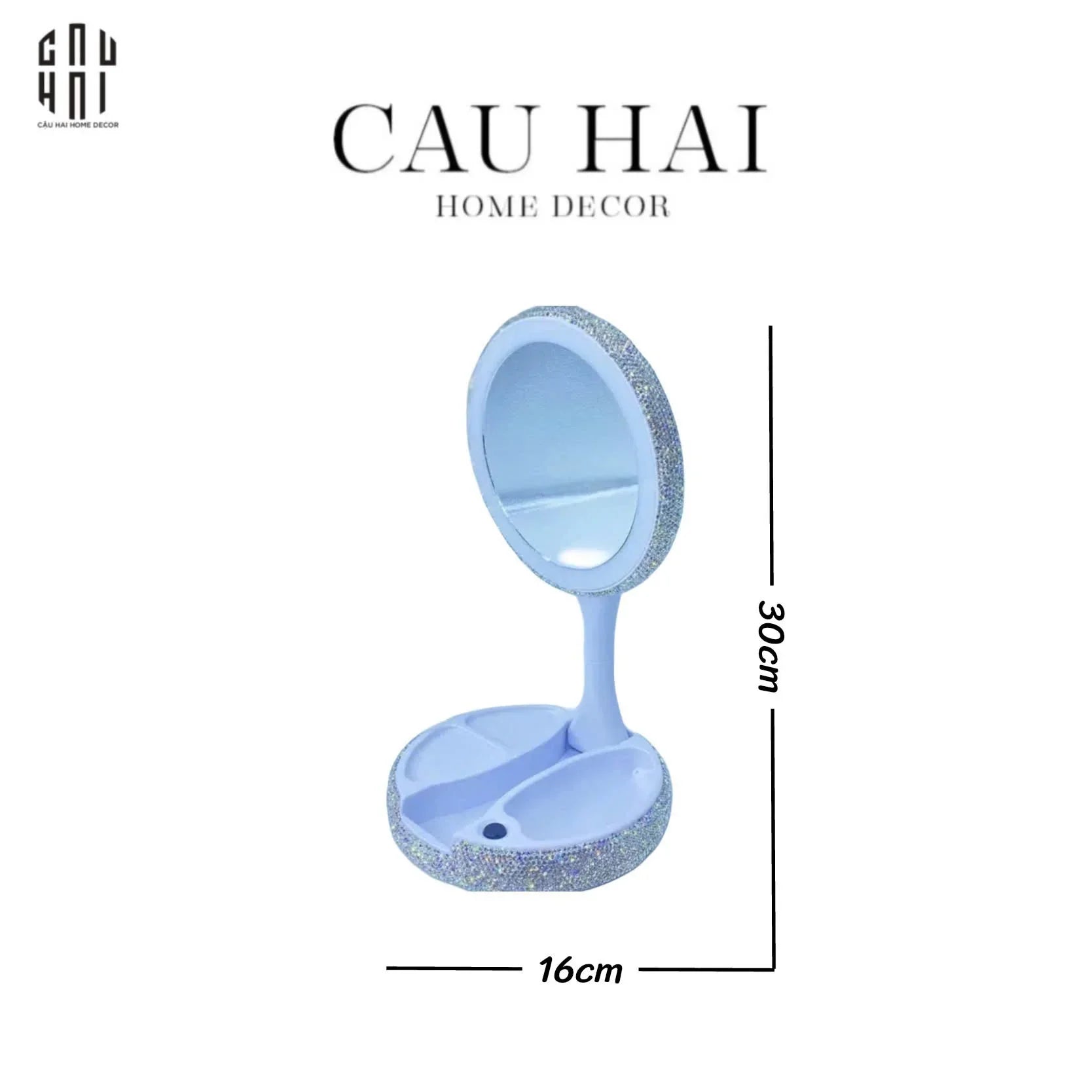 GƯƠNG BỎ TÚI LED DIAMOND BLING BLING-CẬU HAI HOME DECOR