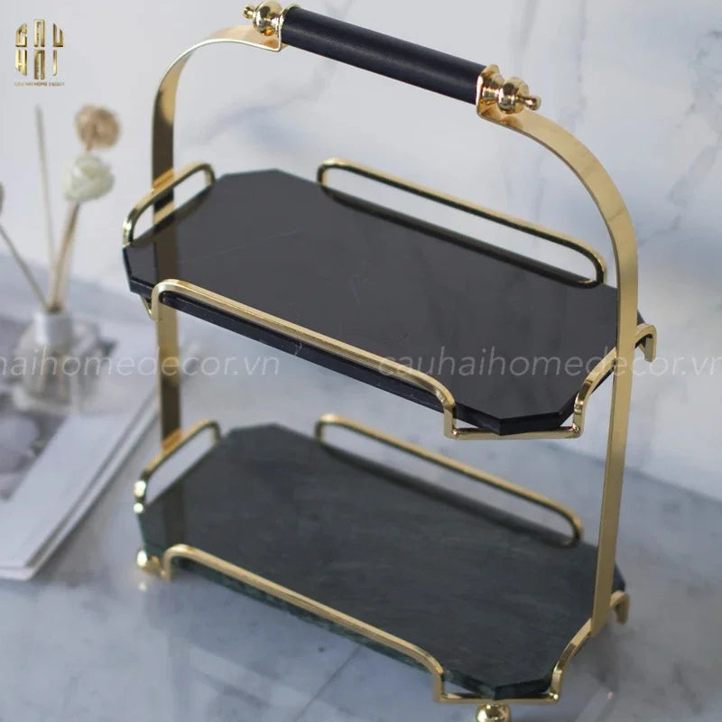 HAUTE FOLIE - KỆ ĐÁ BLACK MARBLE 2 TẦNG - MANOR
