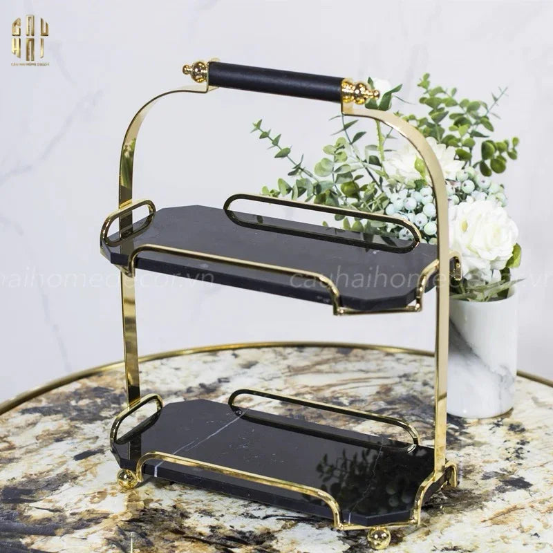 HAUTE FOLIE - KỆ ĐÁ BLACK MARBLE 2 TẦNG - MANOR