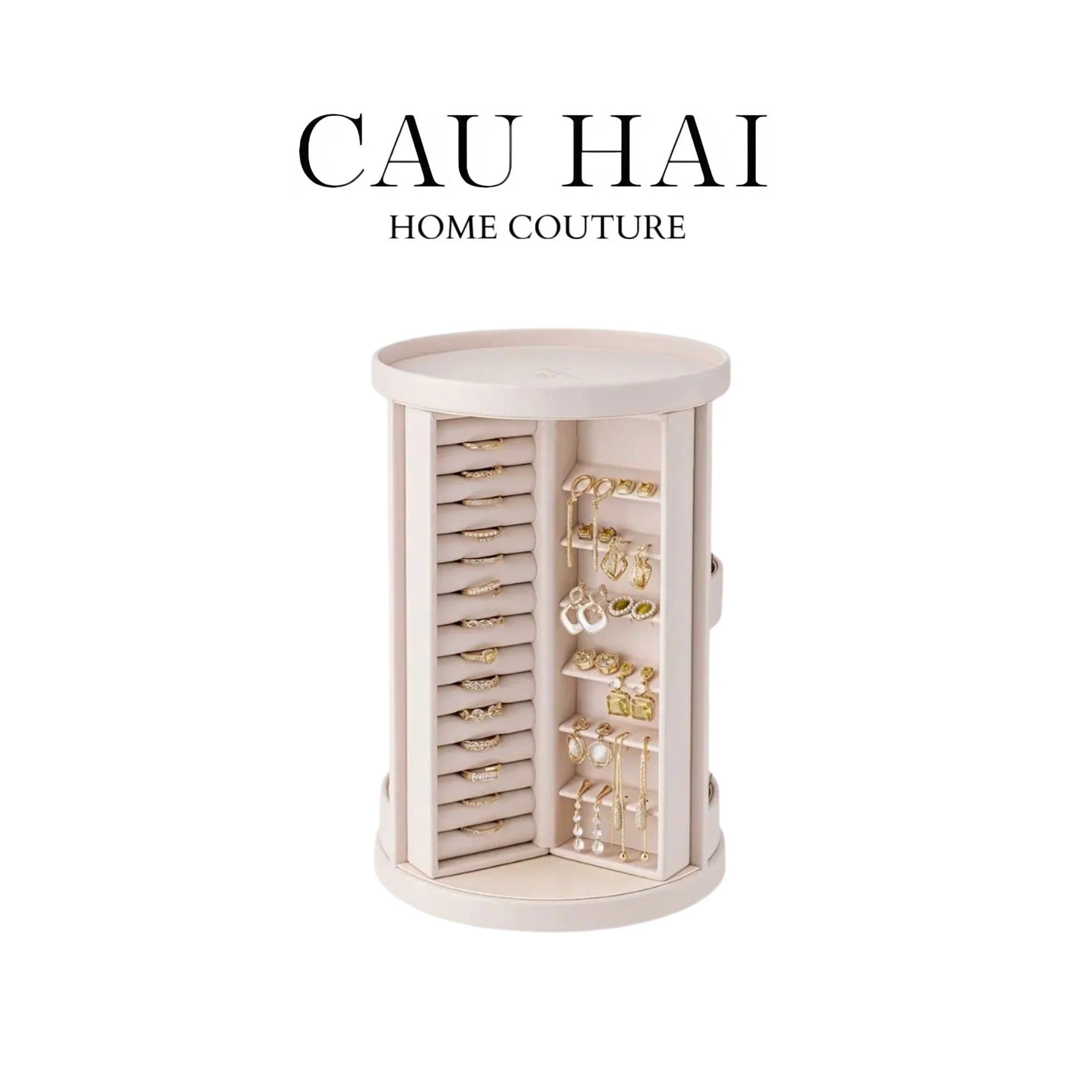 HAUTE FOLIE - KỆ TRANG SỨC DA XOAY 360 - JEWELRY CLOSET