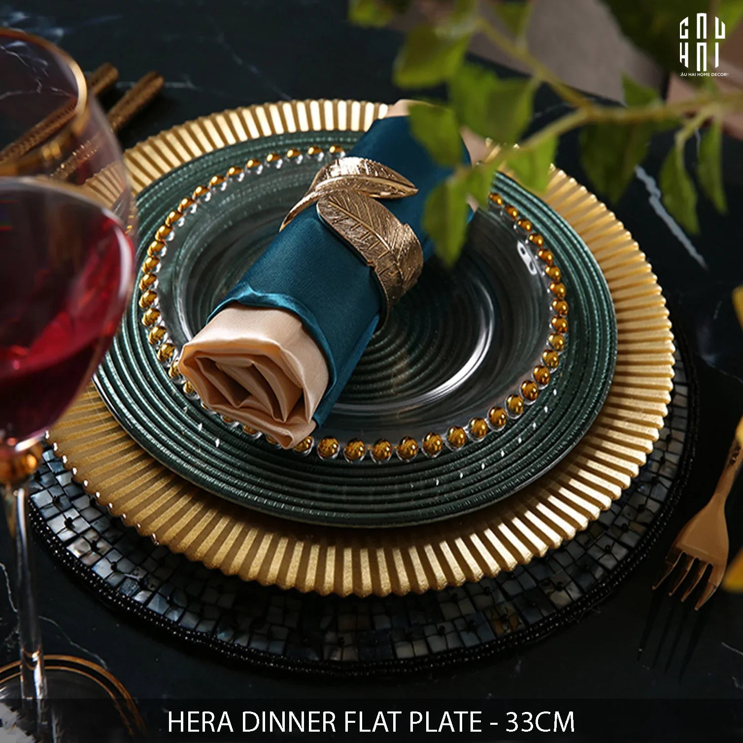 HERA DINNER FLAT PLATE 33CM SS25-CẬU HAI HOME DECOR