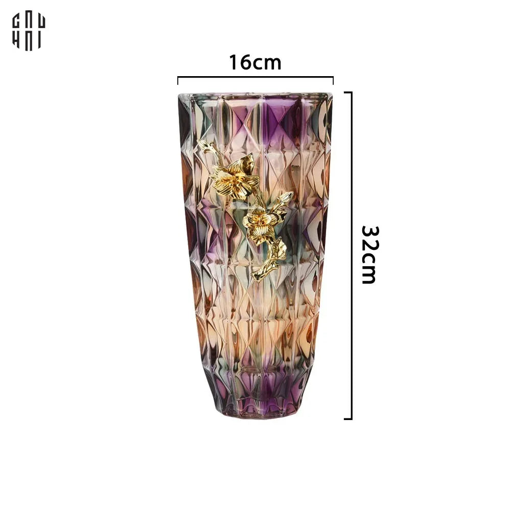 HOME COUTURE - BÌNH HOA PHA LÊ BRASS VIOLET PLUM