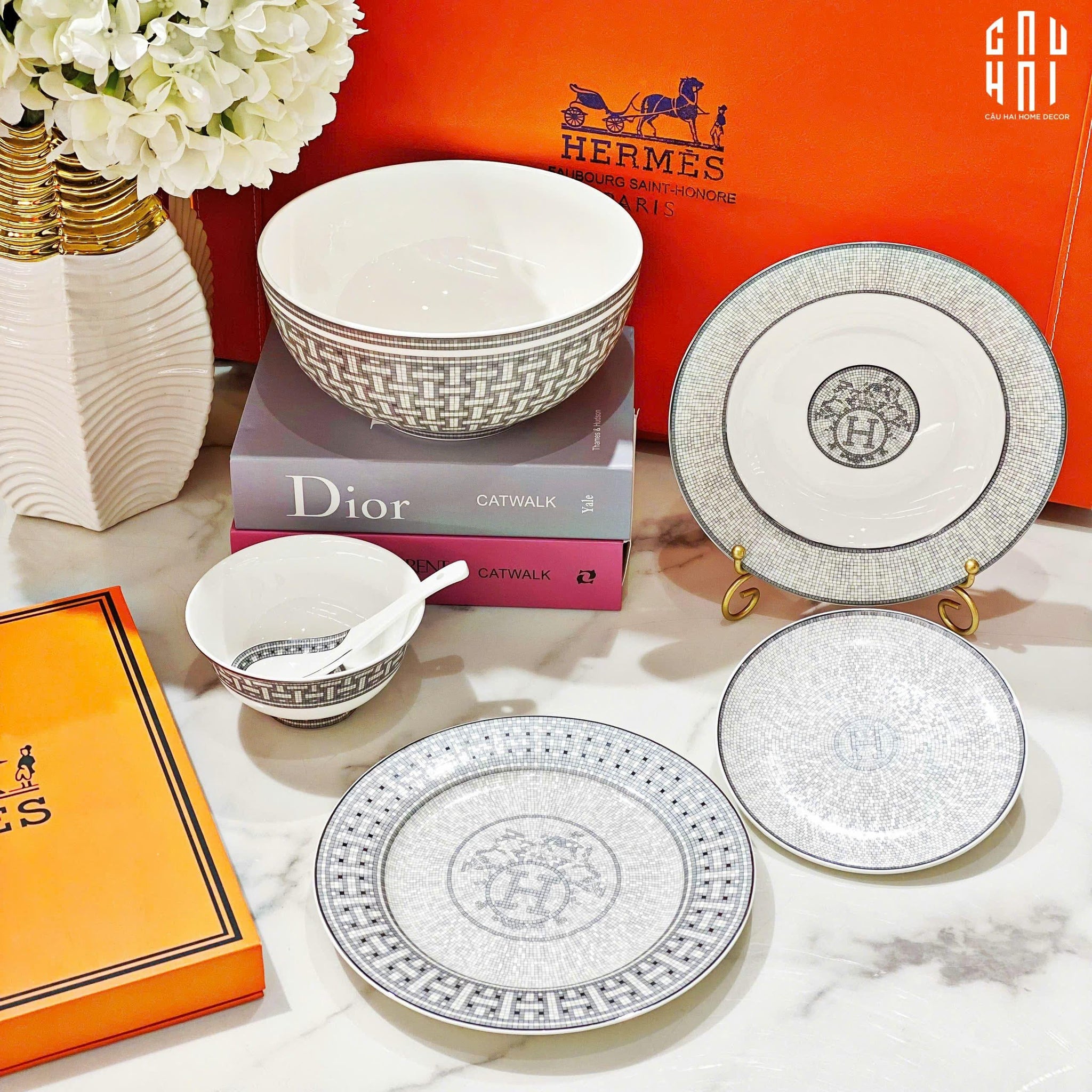 HOME COUTURE - BỘ CHÉN DĨA CAO CẤP LE GRIS D'HÉRITAGE 6PCS -SS25-CẬU HAI HOME DECOR