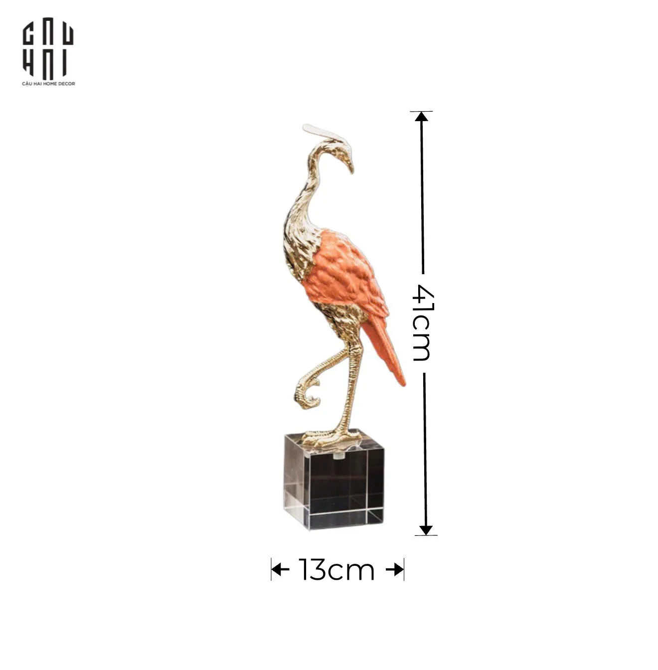HOME COUTURE - BRASSON CRYSTAL ORNAMENT - CELESTIAL CRANE H41 SS25