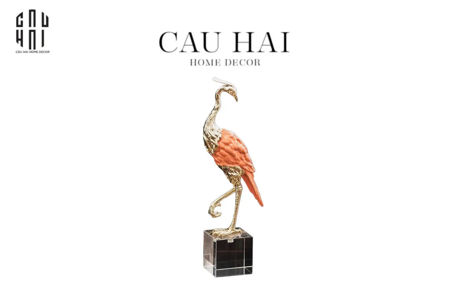 HOME COUTURE - BRASSON CRYSTAL ORNAMENT - CELESTIAL CRANE H41 SS25