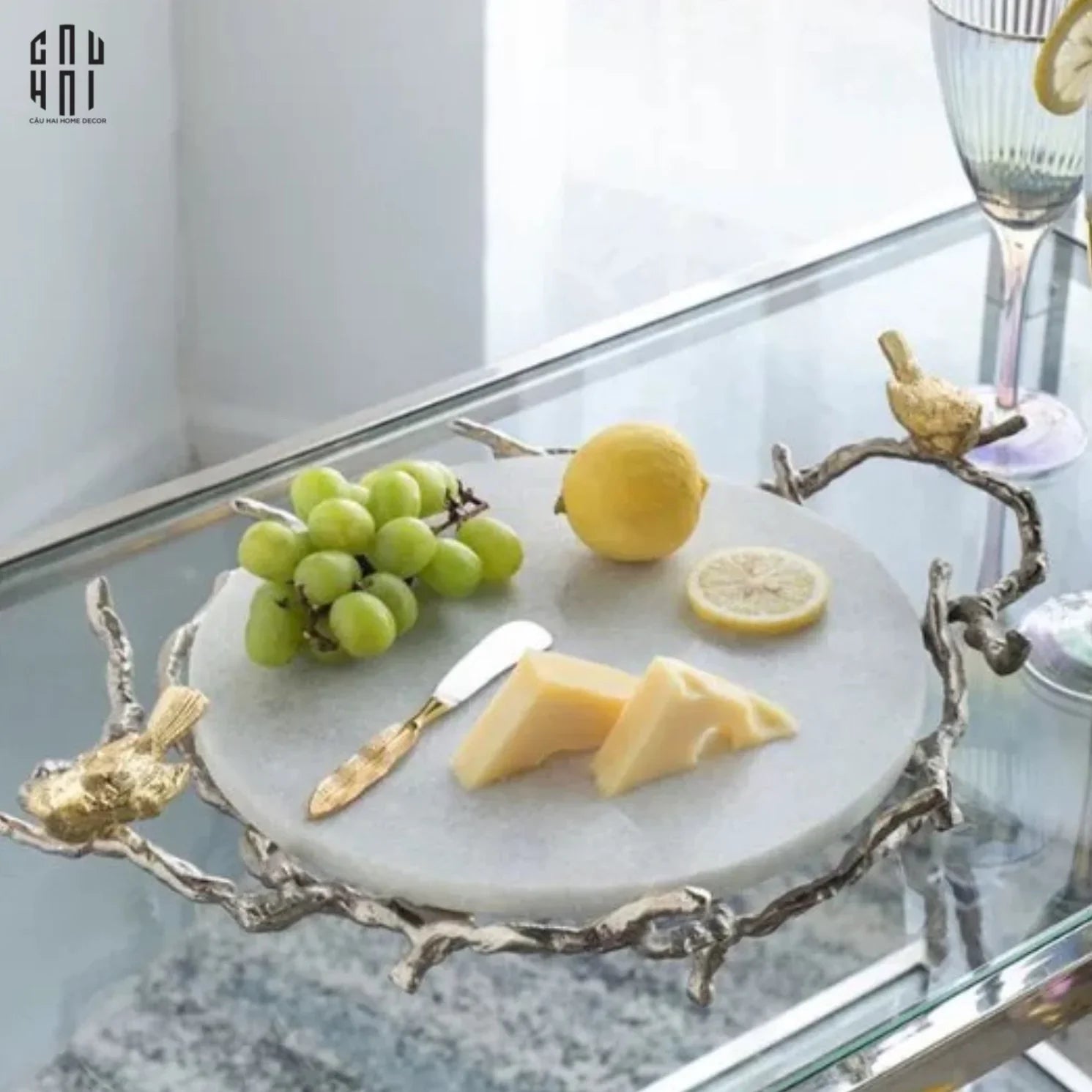 HOME COUTURE - IMPERIAL MARBLE ROMAN TRAY SS25-CẬU HAI HOME DECOR