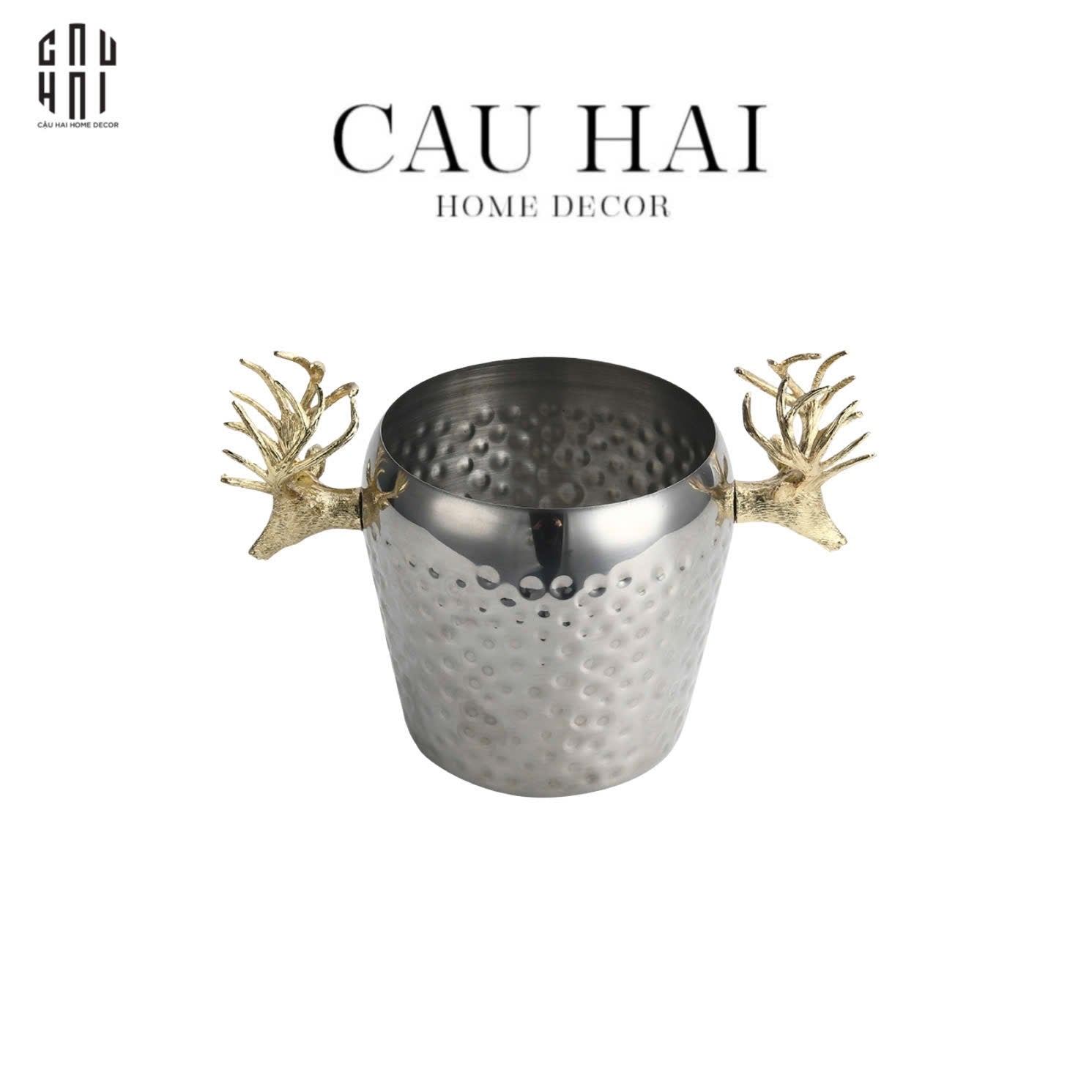 HOME COUTURE - BRASSON PLATINUM ICE BUCKET - GODDESS ELK SS25 - CẬU HAI HOME DECOR