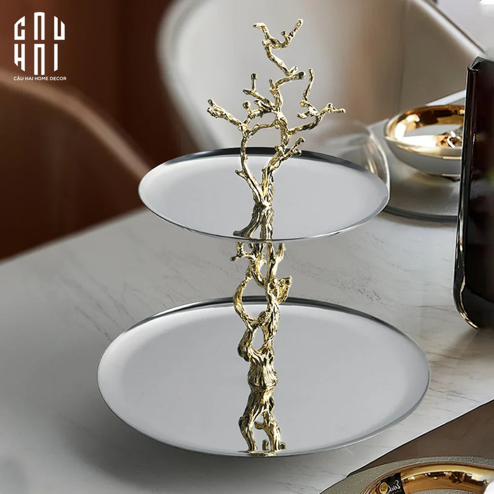 HOME COUTURE - ĐĨA 2 TẦNG PLATINUM ELYSIAN SS25-CẬU HAI HOME DECOR