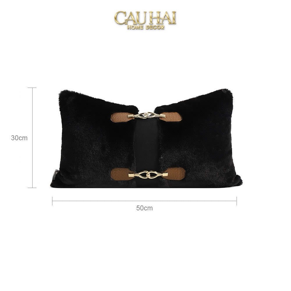HOME COUTURE - GỐI LÔNG PHANTOM LEATHER CHAÎNE 30x50-2- Cậu Hai Home Decor