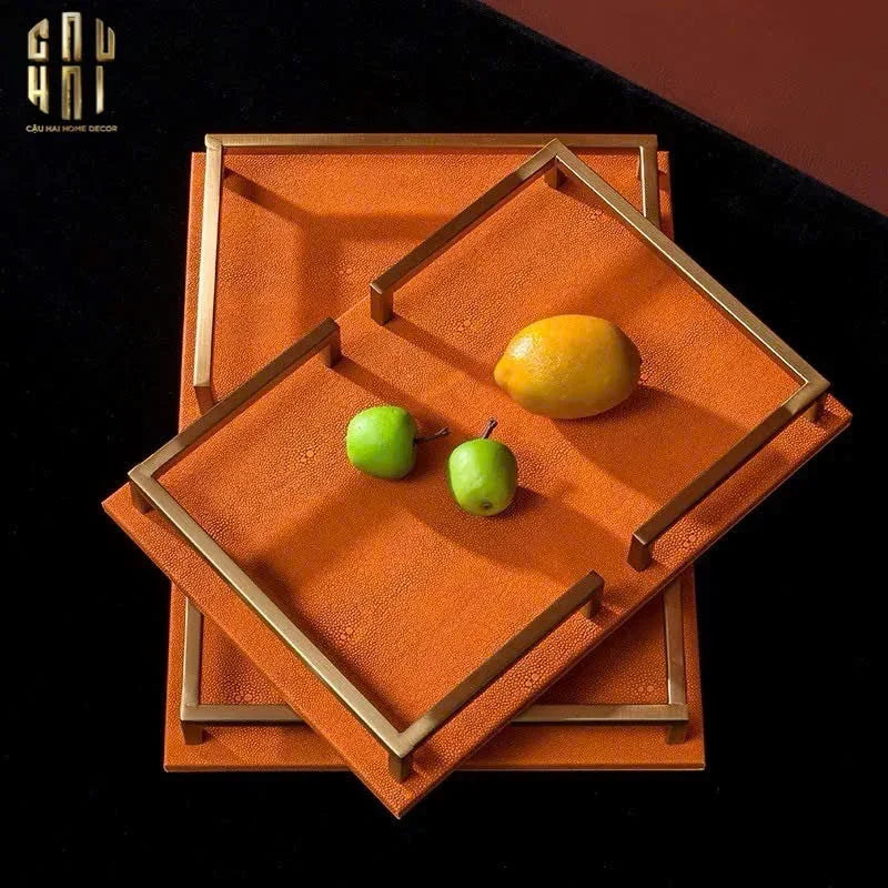 HOME COUTURE - KHAY DA TERRA LUXE LEATHER TRAY.