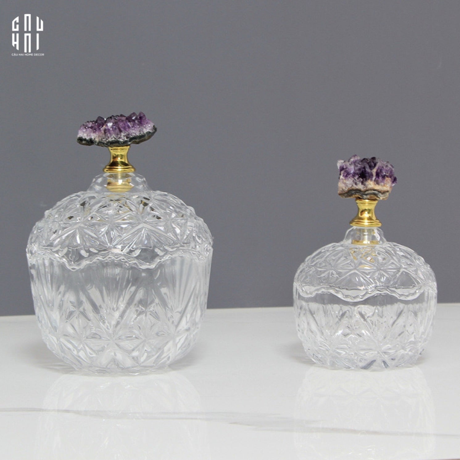 HOME COUTURE - LỌ KẸO AMETHYST CRYSTAL LUMIÈRE SS25 - CẬU HAI HOME DECOR