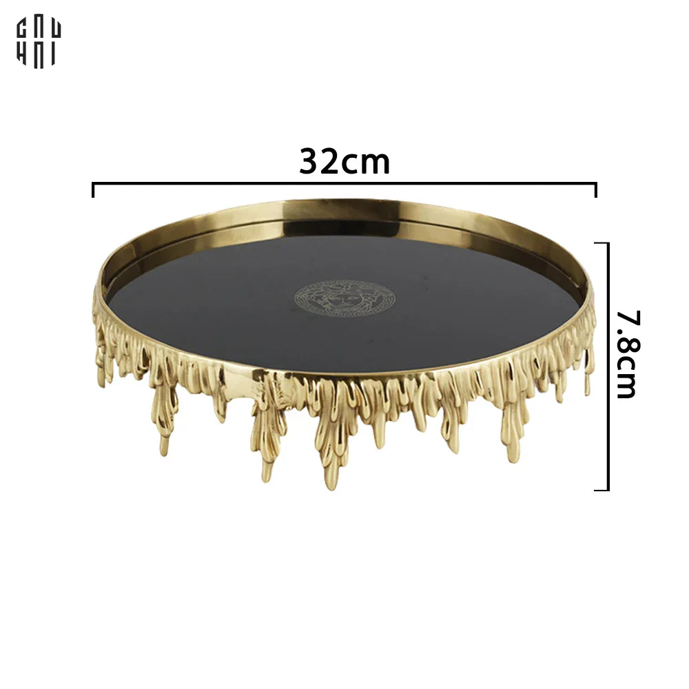 HOME COUTURE - MELTED GOLD TRAY - KHAY GƯƠNG ĐEN MEDUSA SS25