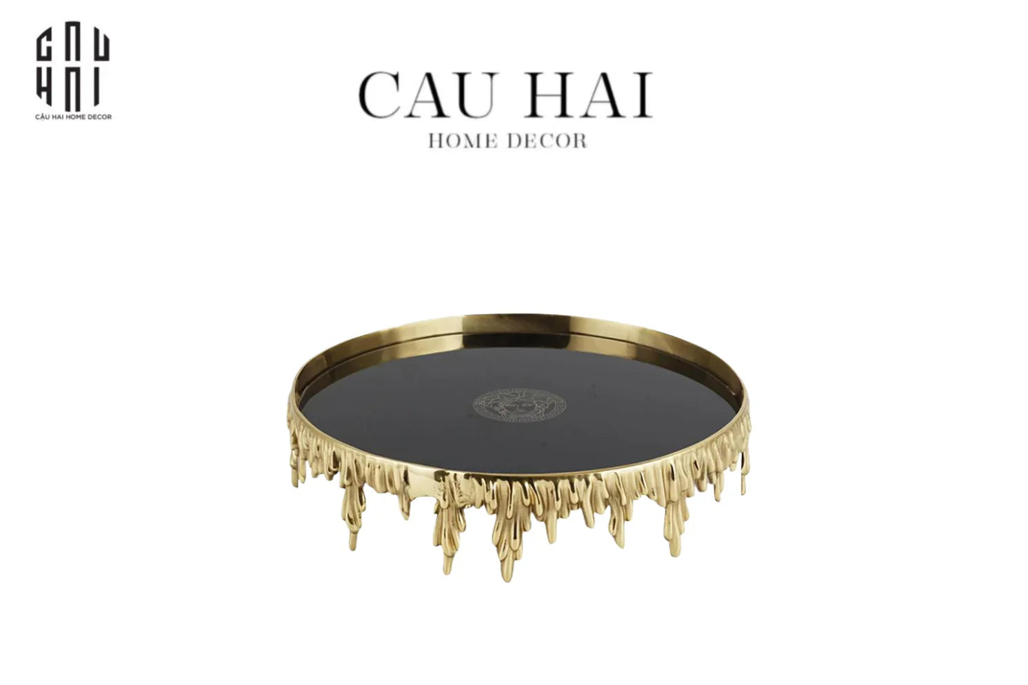 HOME COUTURE - MELTED GOLD TRAY - KHAY GƯƠNG ĐEN MEDUSA SS25